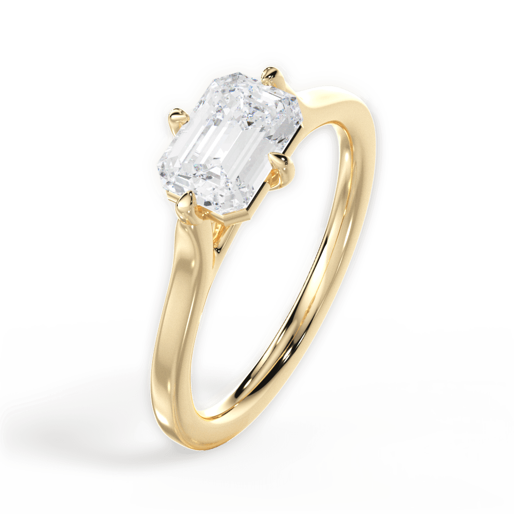 14kt Yellow Gold/18kt Yellow Gold/emerald/side