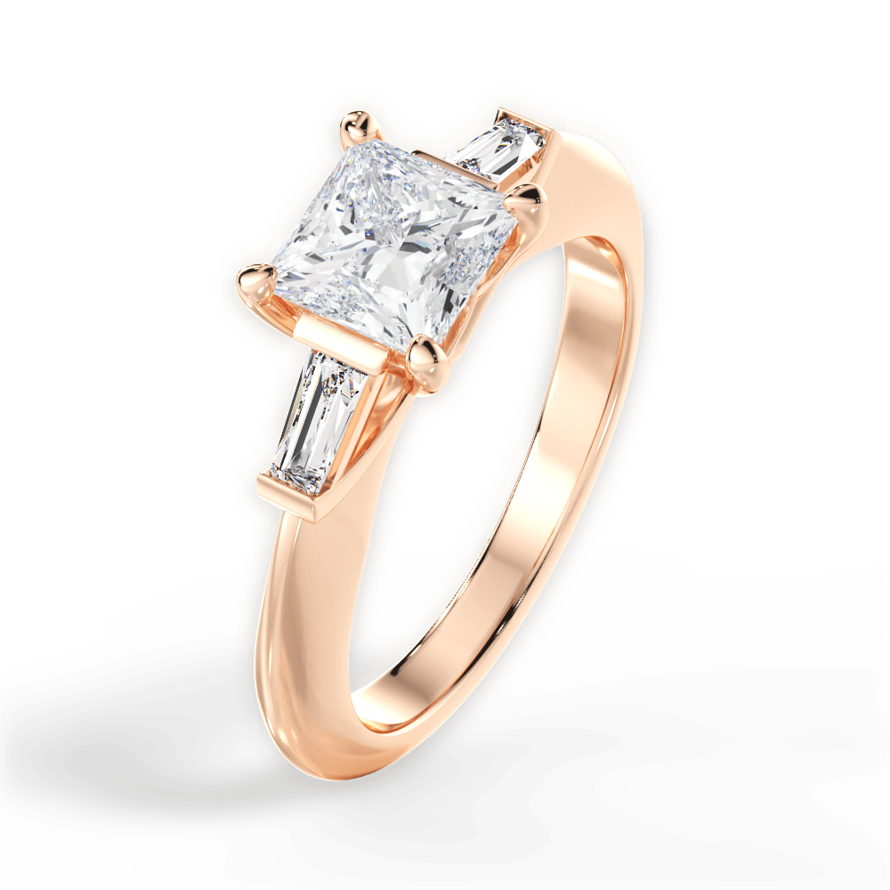 14kt Rose Gold/18kt Rose Gold/princess/side