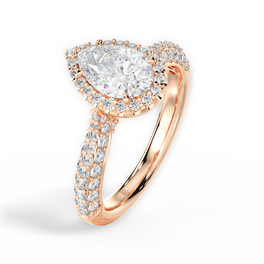 14kt Rose Gold/18kt Rose Gold/pear/side