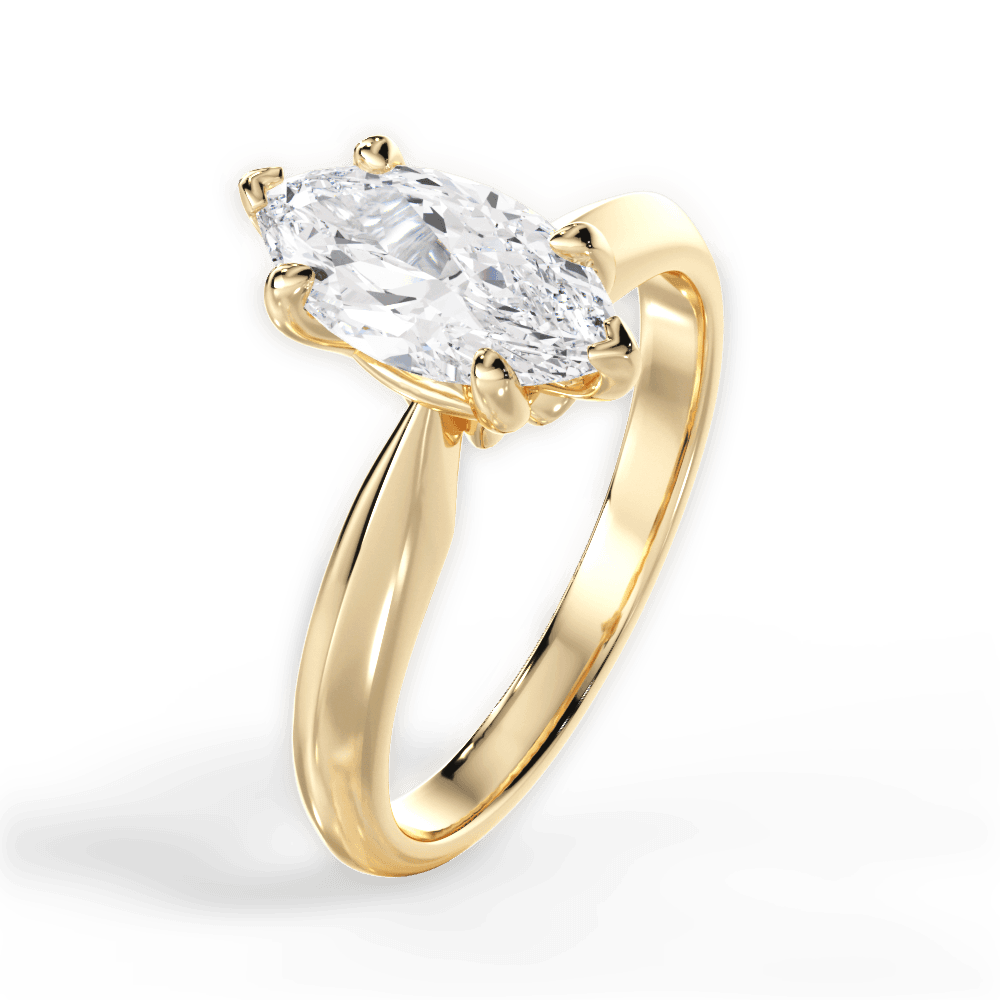 14kt Yellow Gold/18kt Yellow Gold/marquise/side