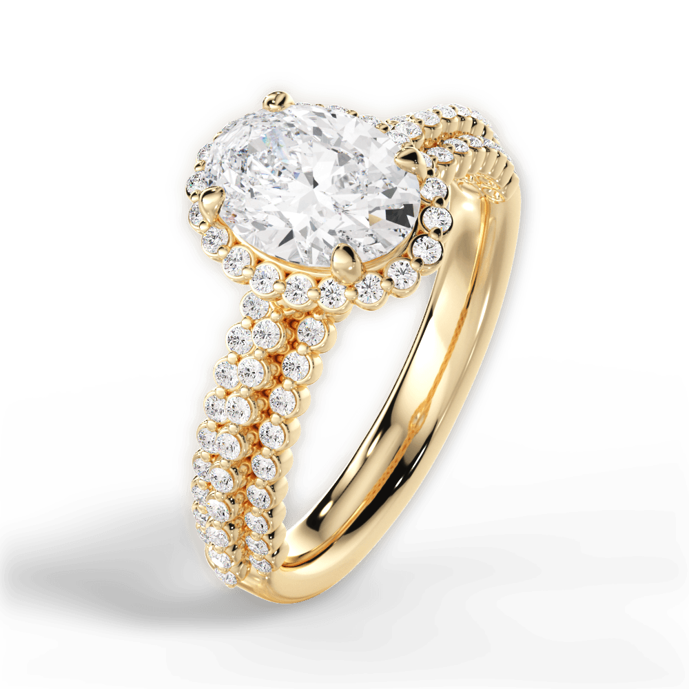 14kt Yellow Gold/18kt Yellow Gold/oval/side