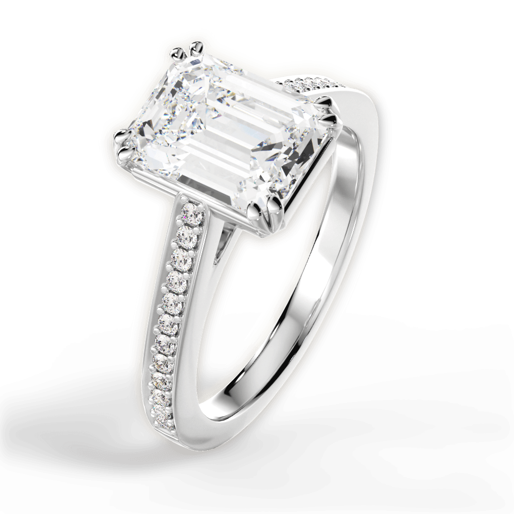 14kt White Gold/18kt White Gold/Platinum/emerald/side