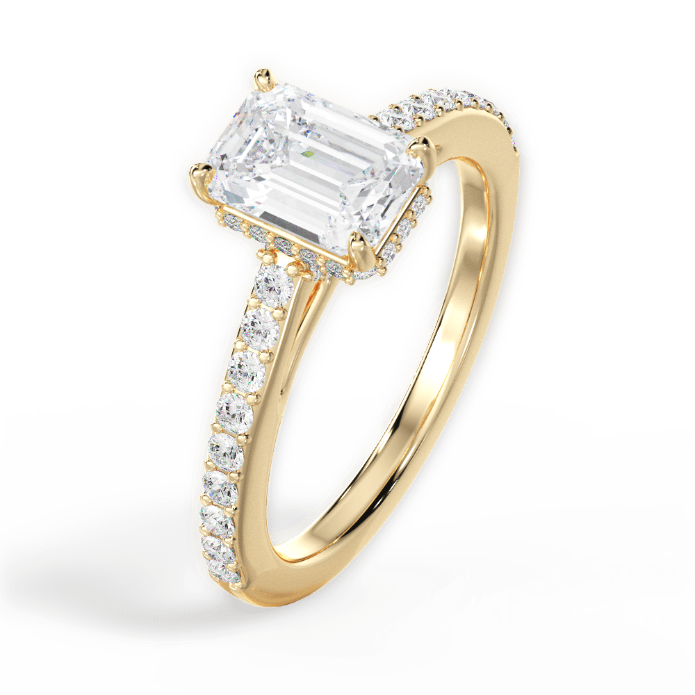 14kt Yellow Gold/18kt Yellow Gold/emerald/side