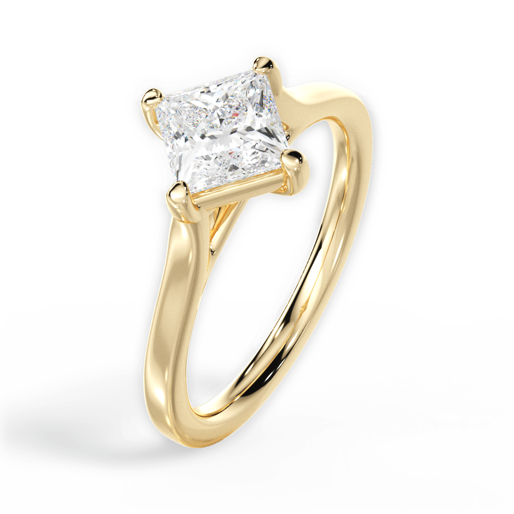 14kt Yellow Gold/18kt Yellow Gold/princess/side