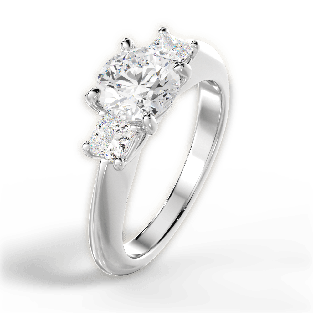 14kt White Gold/18kt White Gold/Platinum/round/side