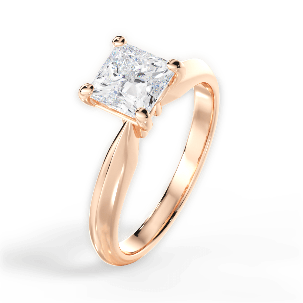 14kt Rose Gold/18kt Rose Gold/princess/side