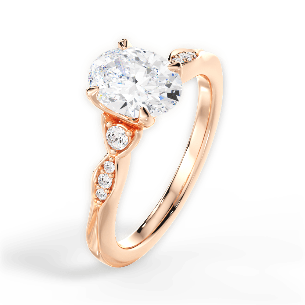 14kt Rose Gold/18kt Rose Gold/oval/side