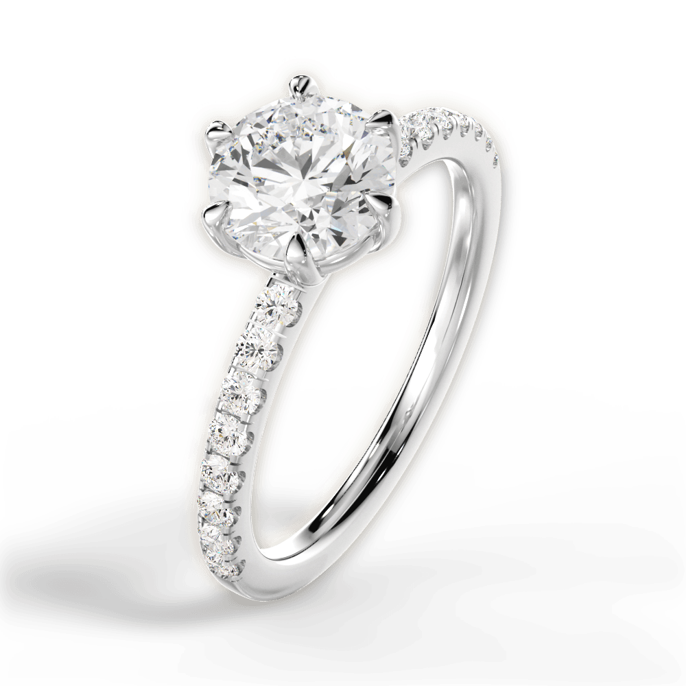 14kt White Gold/18kt White Gold/Platinum/round/side