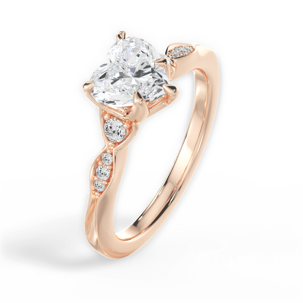 14kt Rose Gold/18kt Rose Gold/heart/side