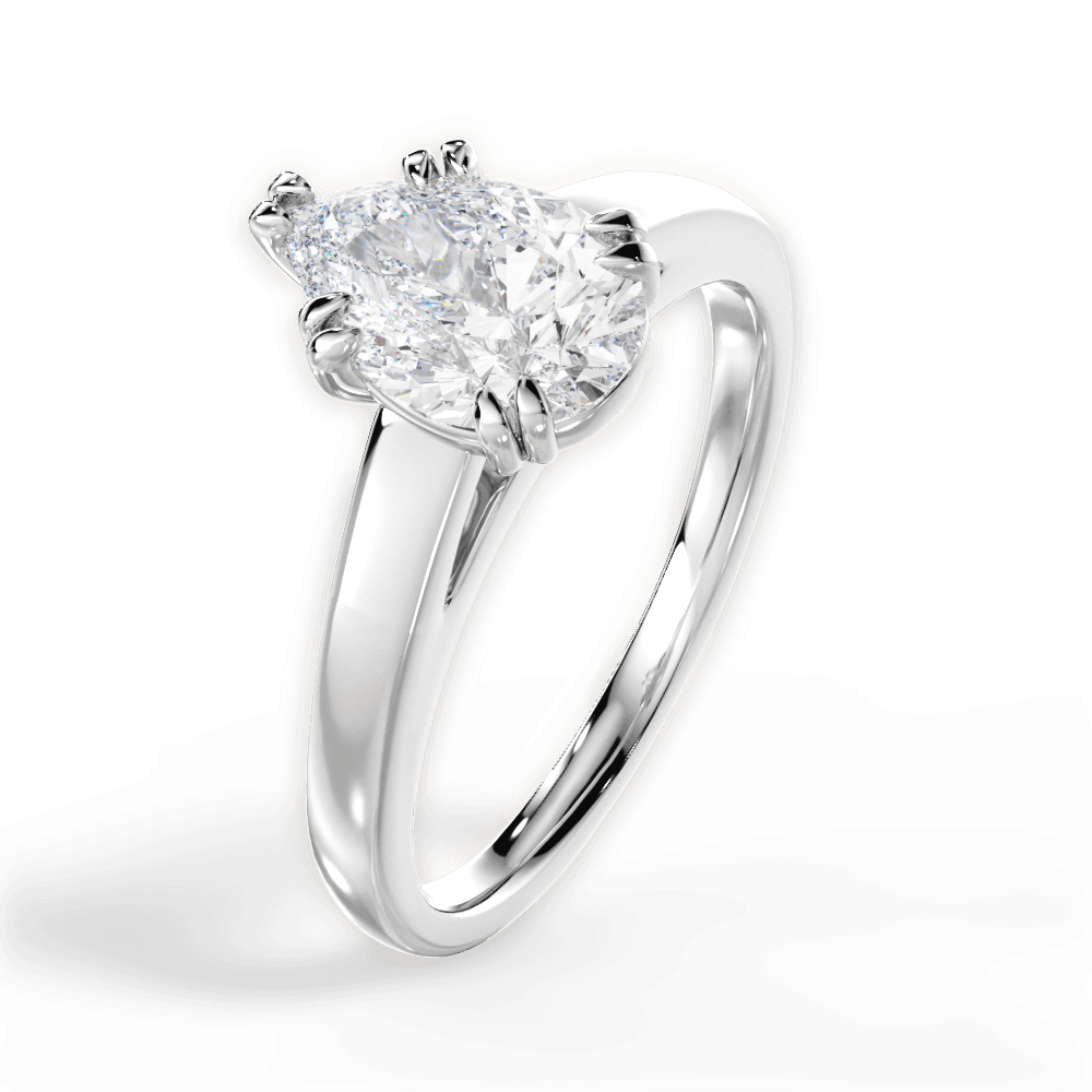 14kt White Gold/18kt White Gold/Platinum/pear/side