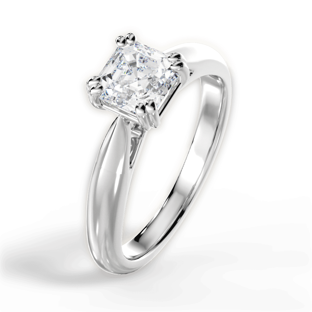 14kt White Gold/18kt White Gold/Platinum/asscher/side