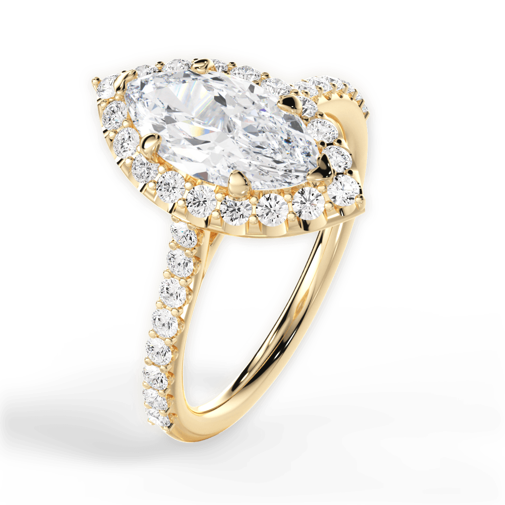 14kt Yellow Gold/18kt Yellow Gold/marquise/side