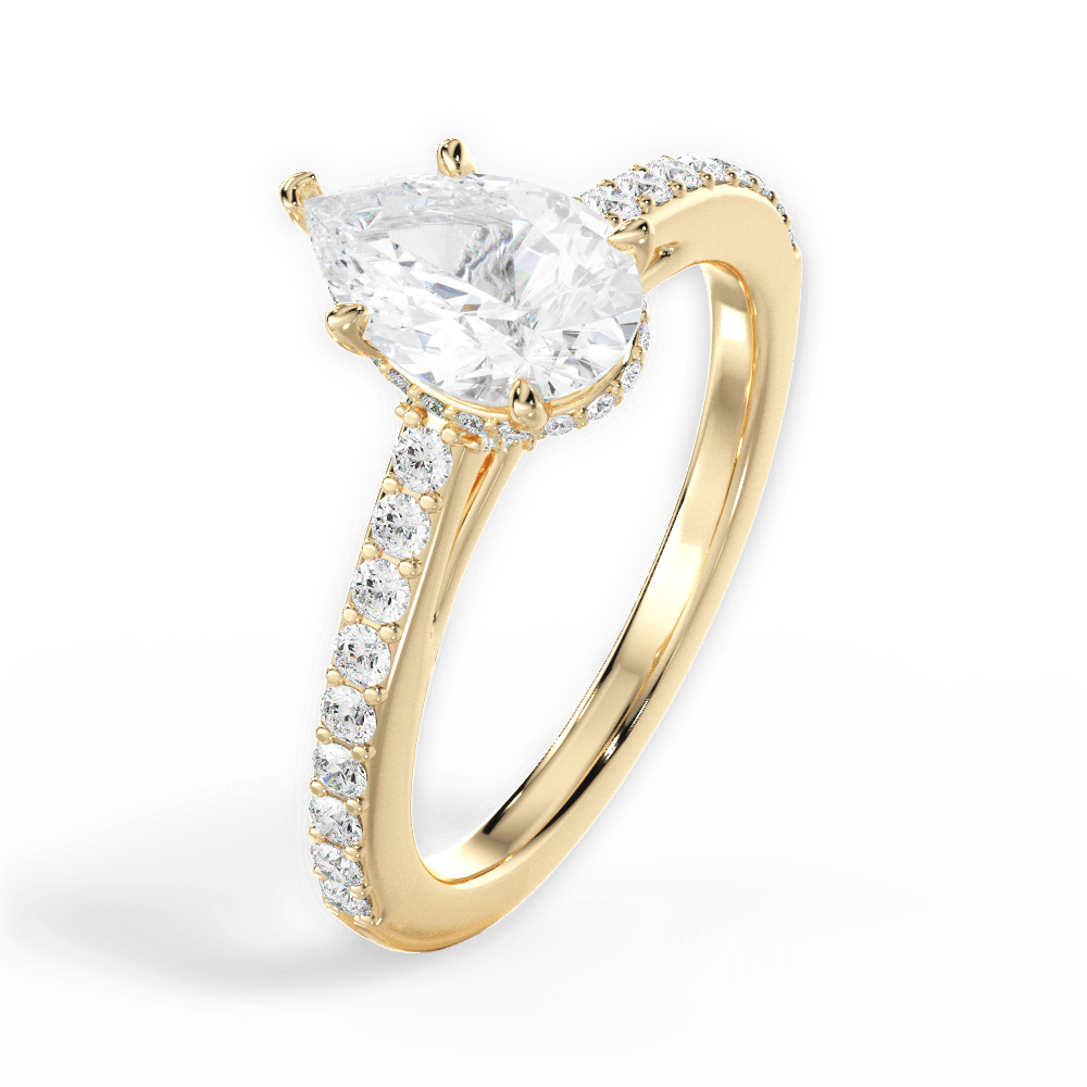 14kt Yellow Gold/18kt Yellow Gold/pear/side