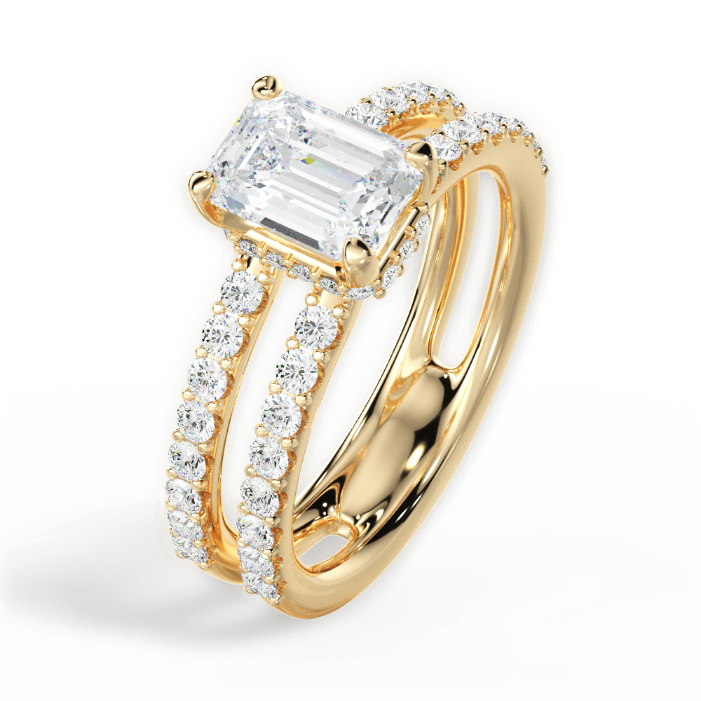 14kt Yellow Gold/18kt Yellow Gold/emerald/side