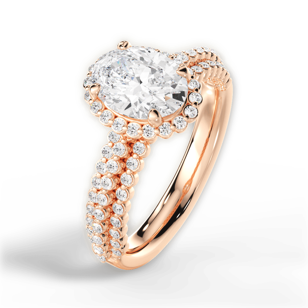 14kt Rose Gold/18kt Rose Gold/oval/side