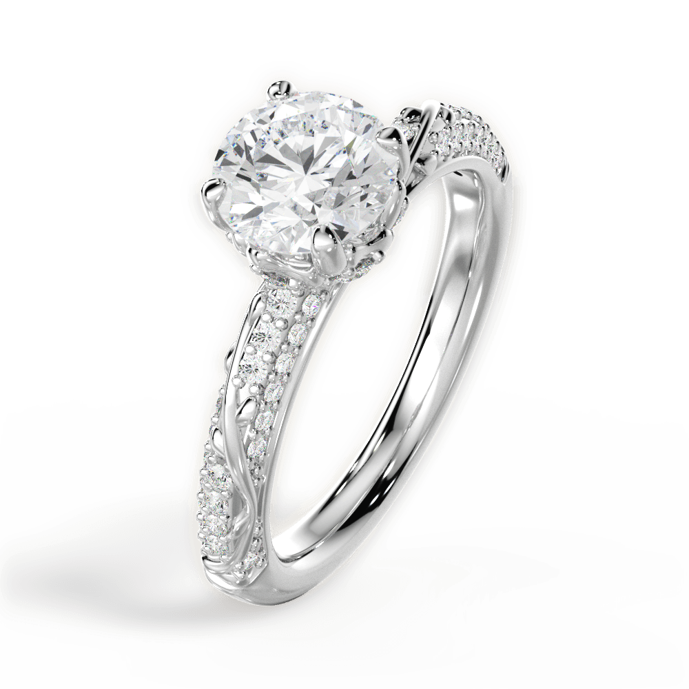 14kt White Gold/18kt White Gold/Platinum/round/side