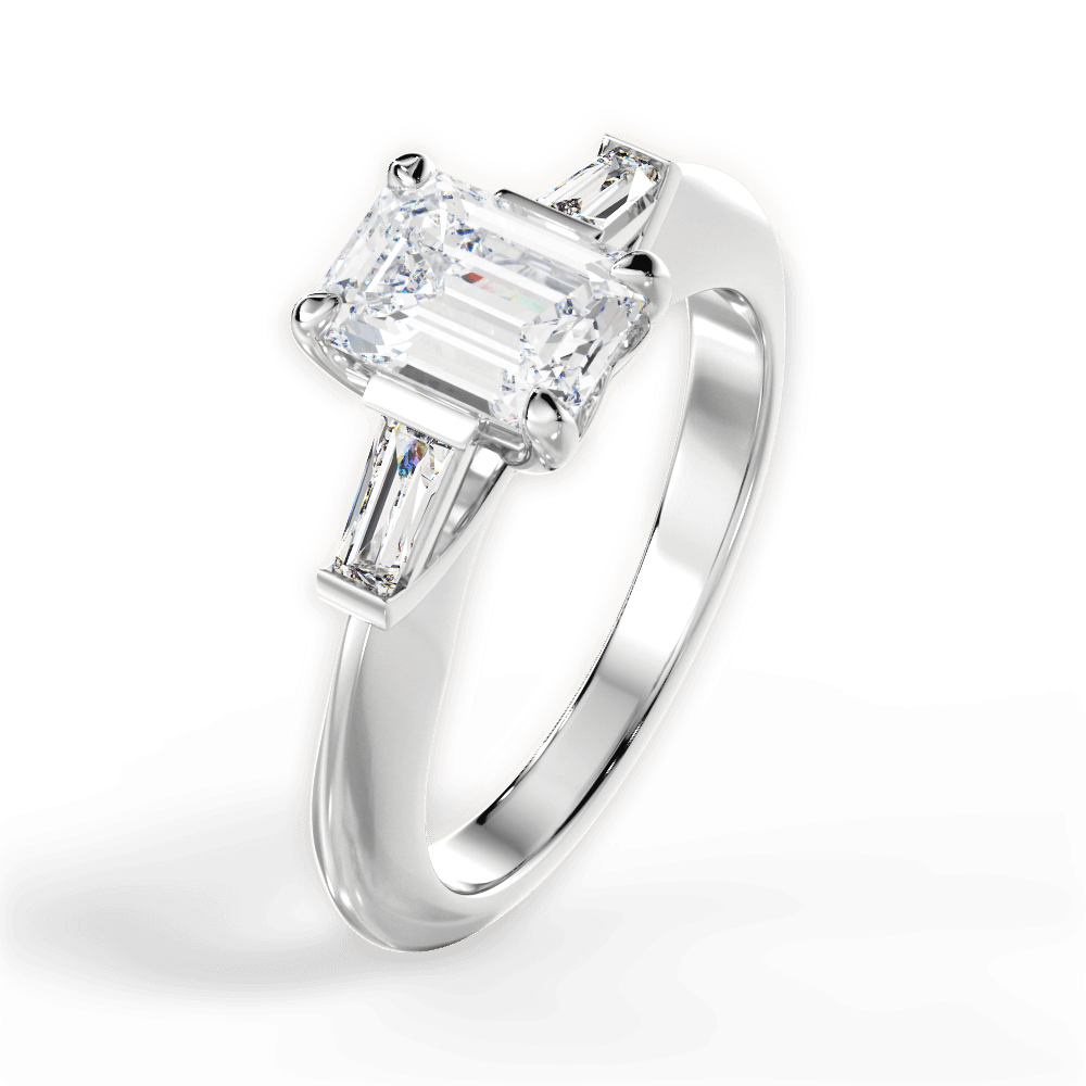 14kt White Gold/18kt White Gold/Platinum/emerald/side