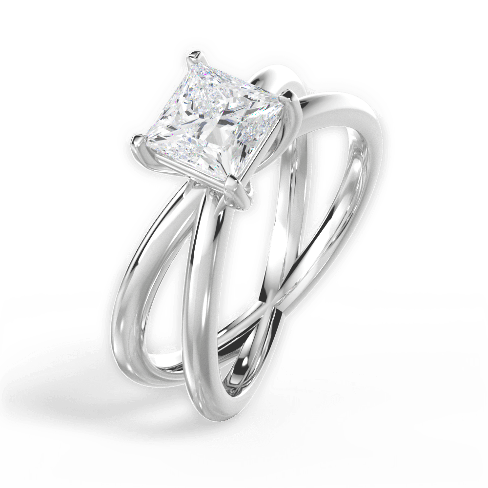 14kt White Gold/18kt White Gold/Platinum/princess/side