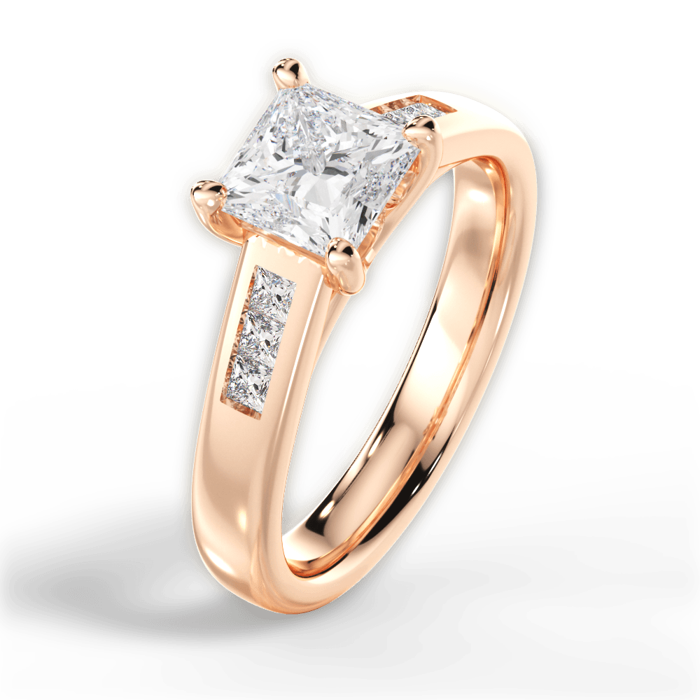 14kt Rose Gold/18kt Rose Gold/princess/side