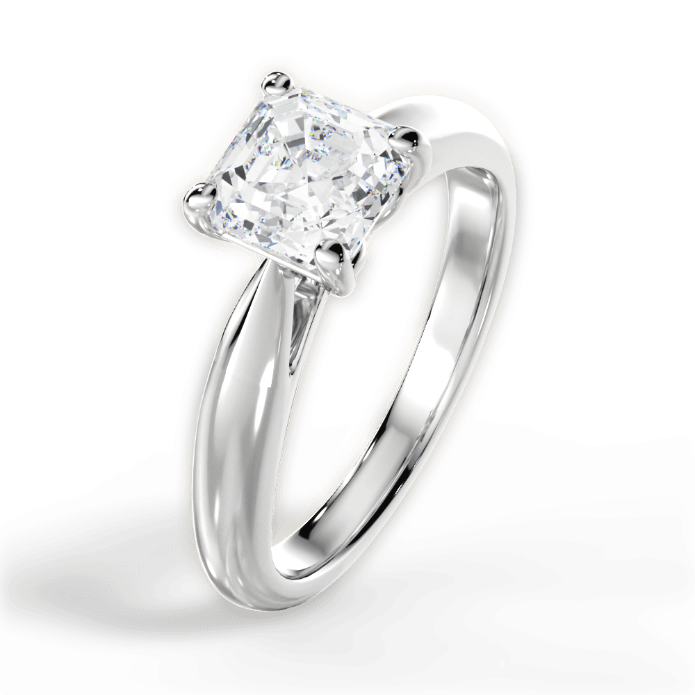 14kt White Gold/18kt White Gold/Platinum/asscher/side