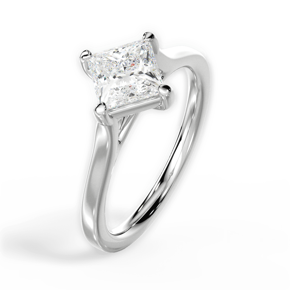 14kt White Gold/18kt White Gold/Platinum/princess/side