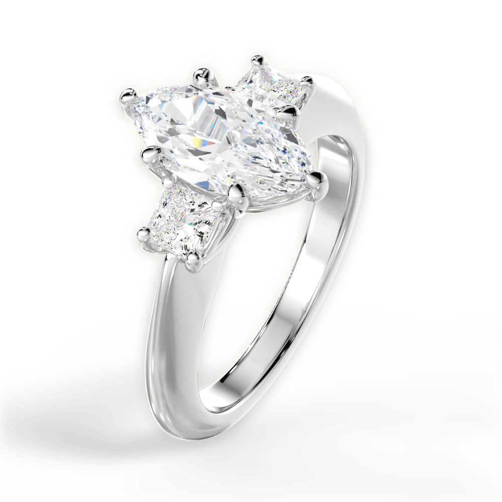 14kt White Gold/18kt White Gold/Platinum/marquise/side
