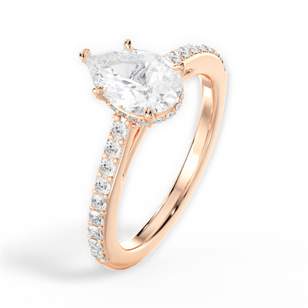 14kt Rose Gold/18kt Rose Gold/pear/side