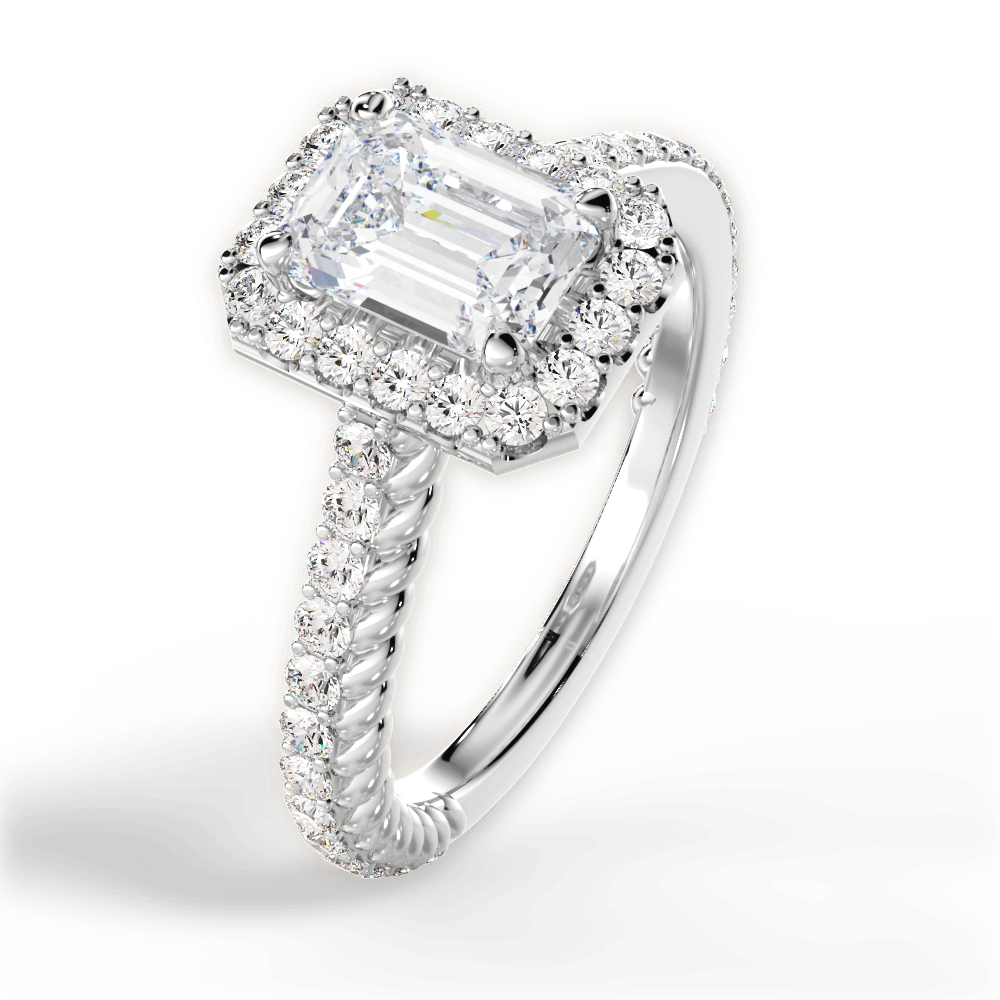 14kt White Gold/18kt White Gold/Platinum/emerald/side