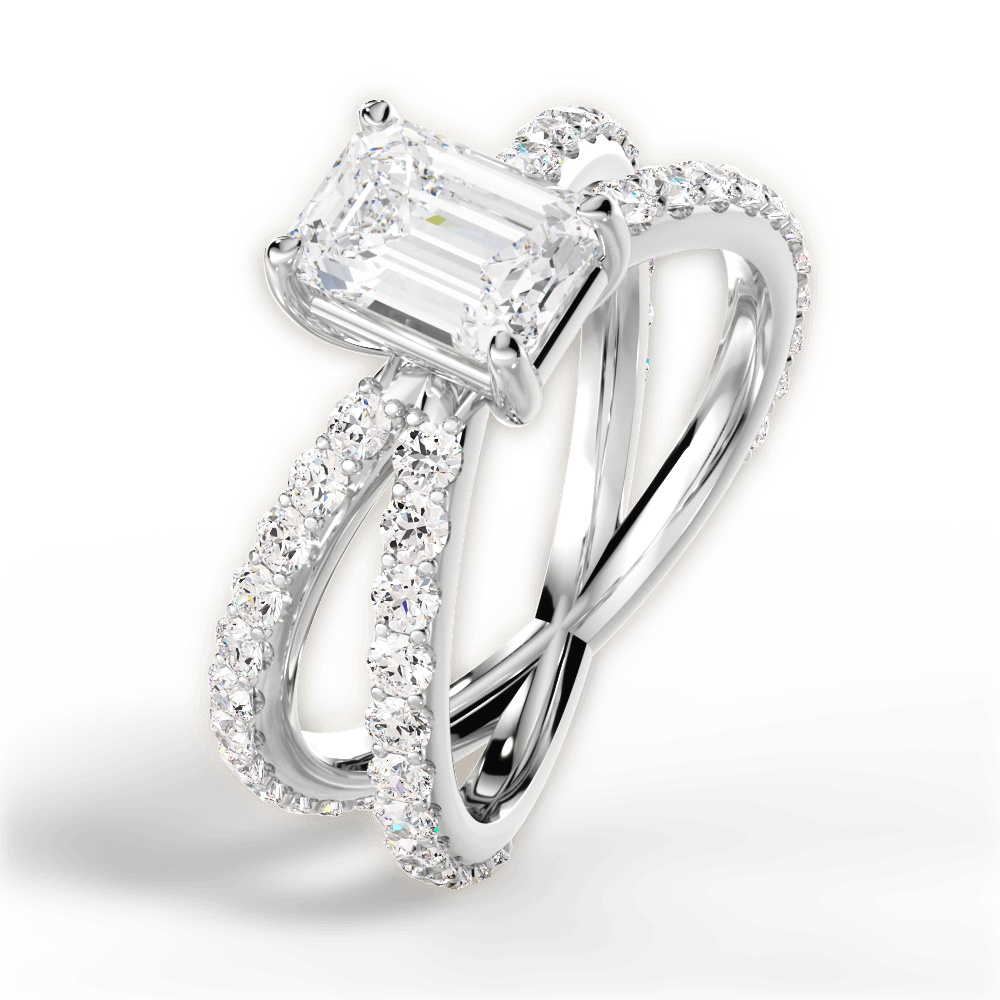 14kt White Gold/18kt White Gold/Platinum/emerald/side