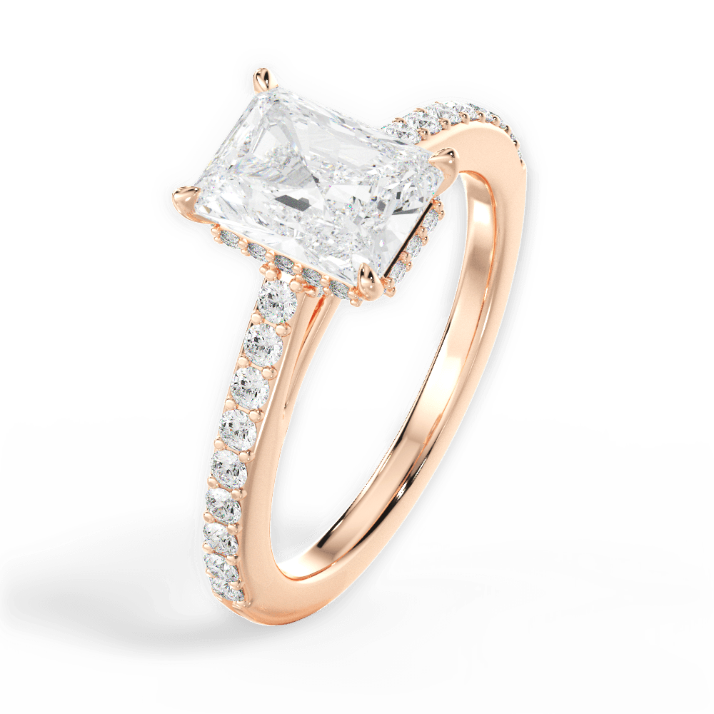 14kt Rose Gold/18kt Rose Gold/radiant/side