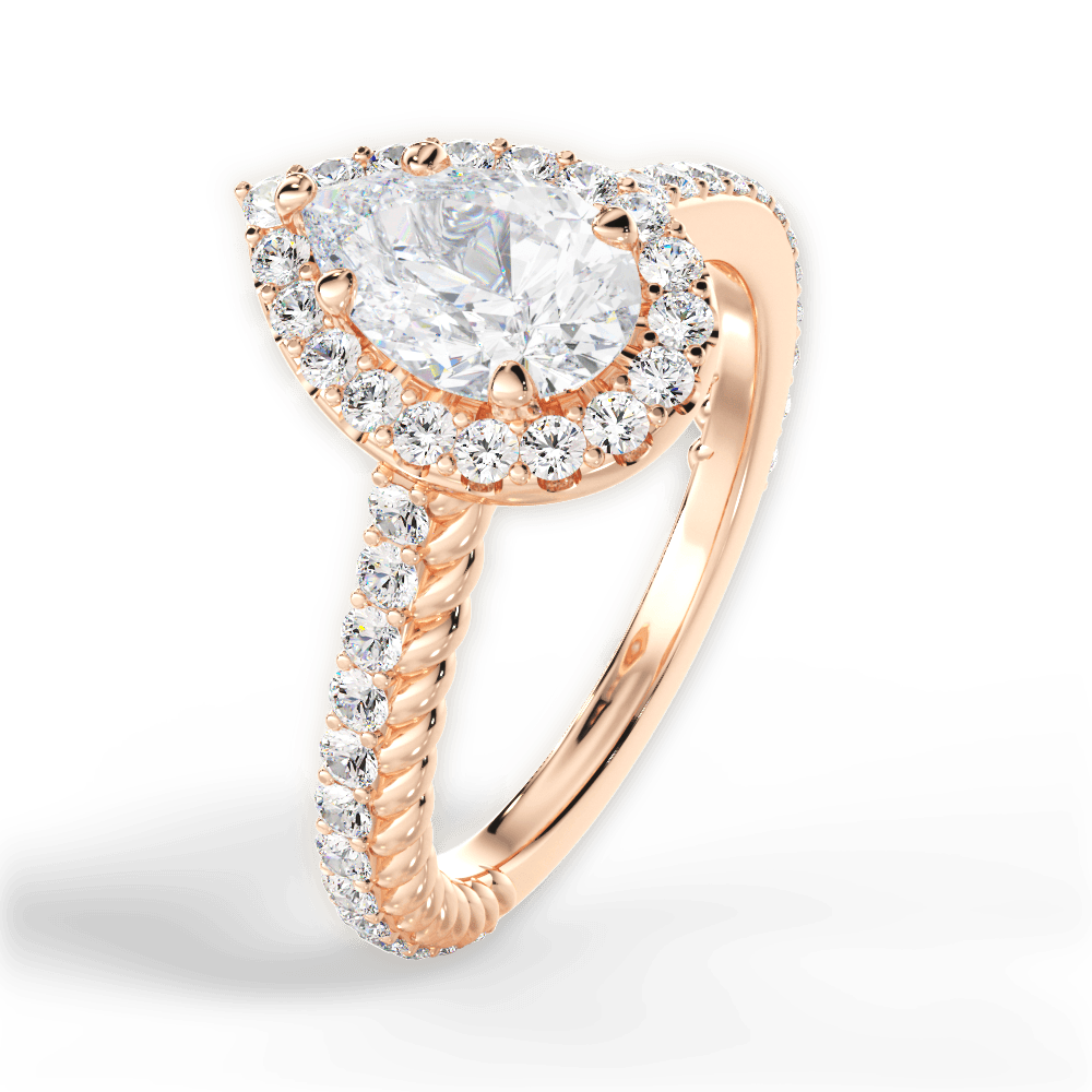 14kt Rose Gold/18kt Rose Gold/pear/side