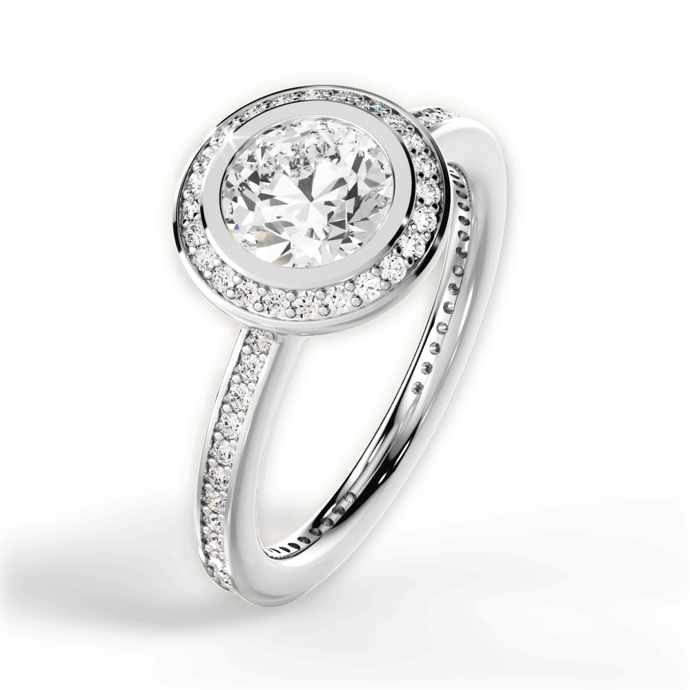 14kt White Gold/18kt White Gold/Platinum/round/side