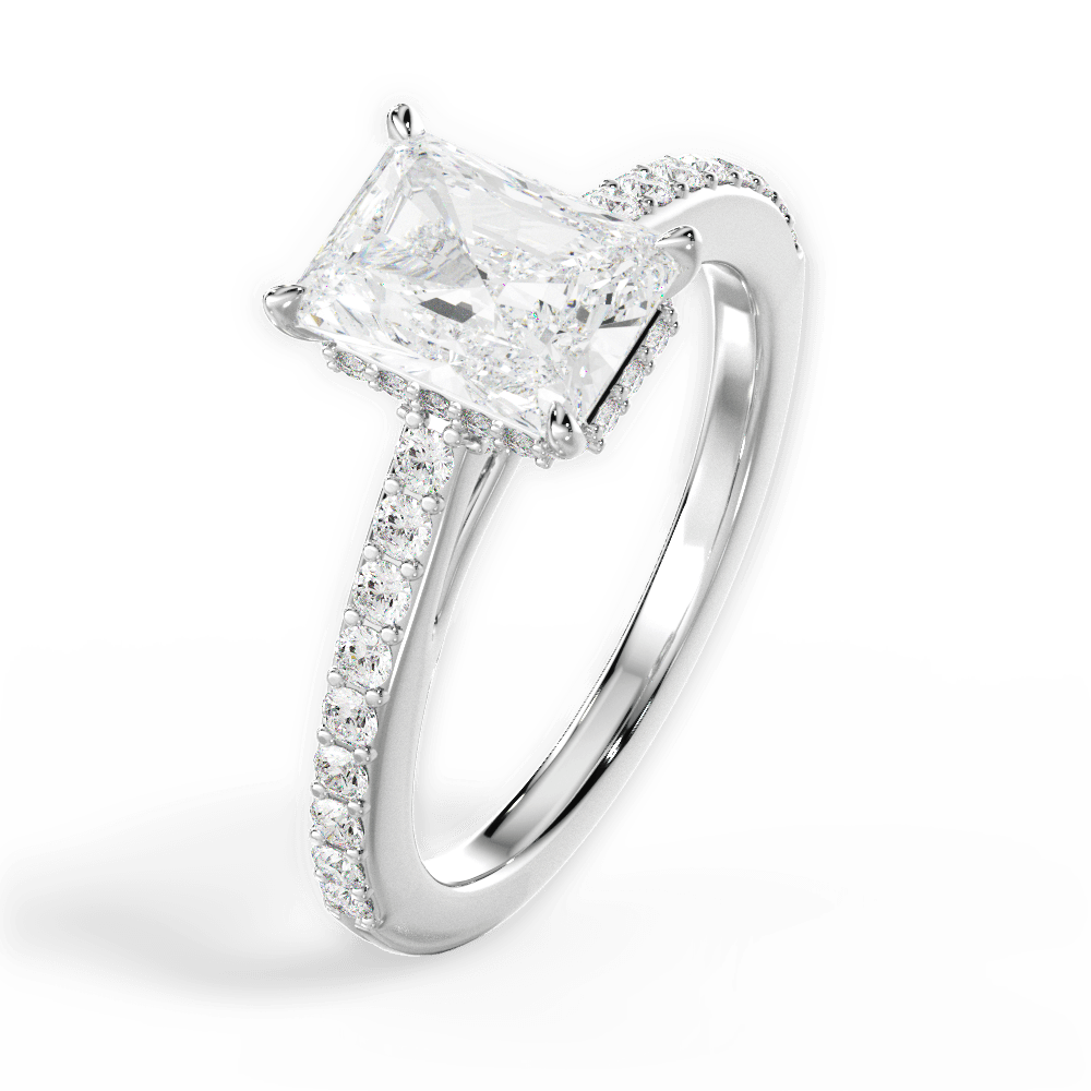 14kt White Gold/18kt White Gold/Platinum/radiant/side