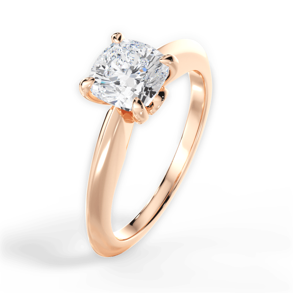 14kt Rose Gold/18kt Rose Gold/cushion/side