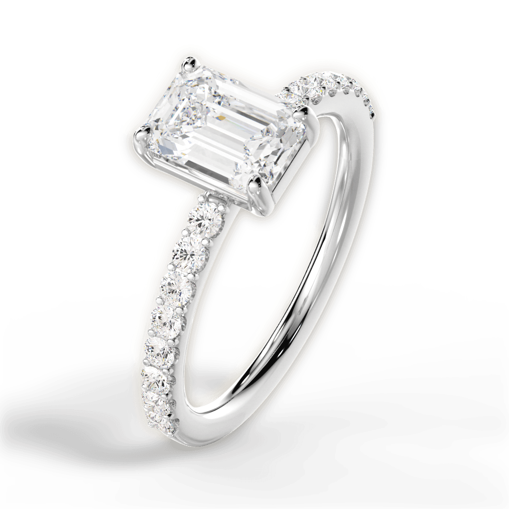 14kt White Gold/18kt White Gold/Platinum/emerald/side