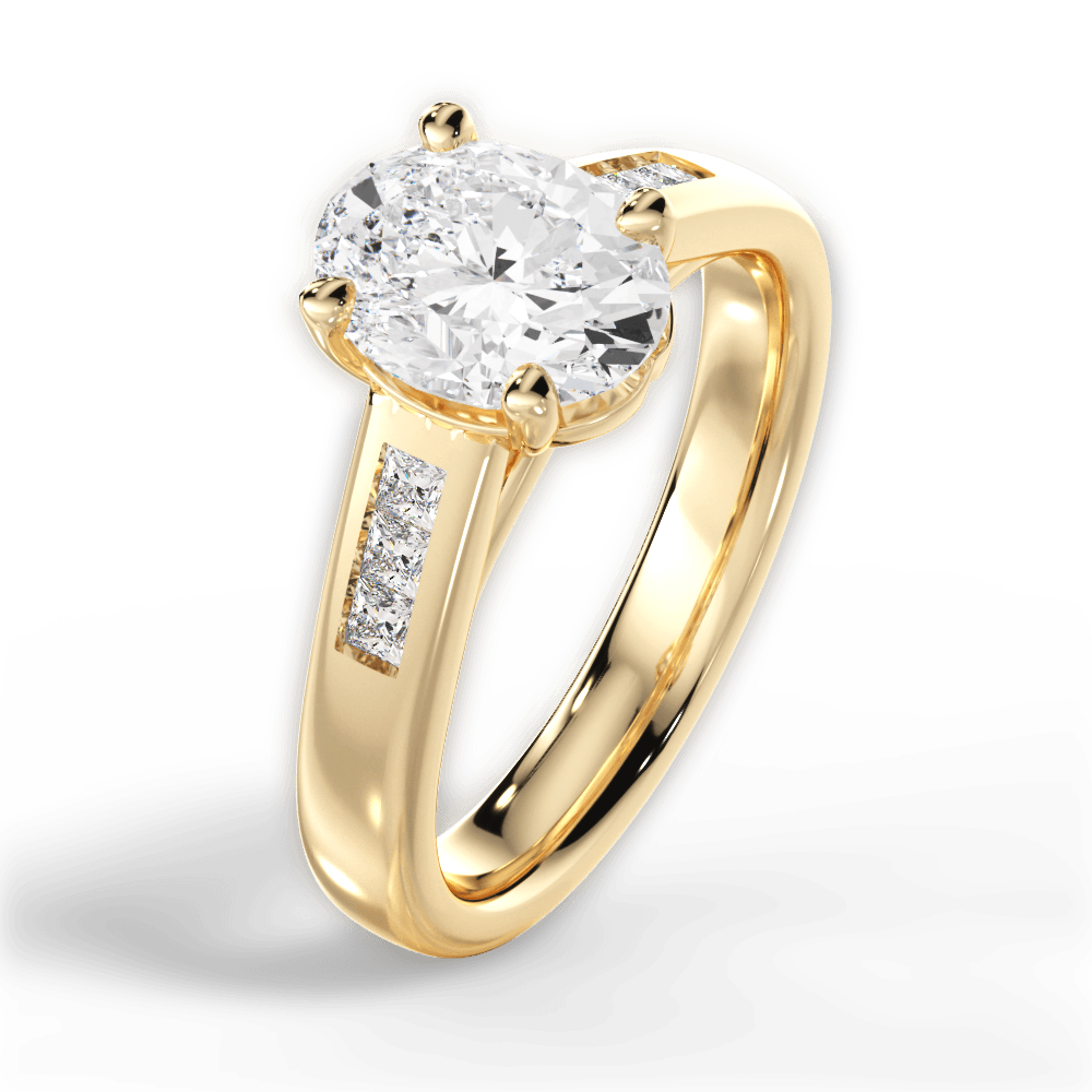 14kt Yellow Gold/18kt Yellow Gold/oval/side