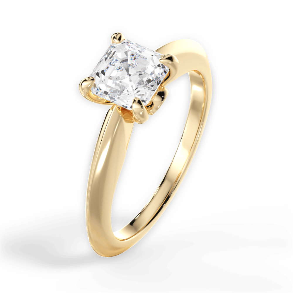 14kt Yellow Gold/18kt Yellow Gold/asscher/side