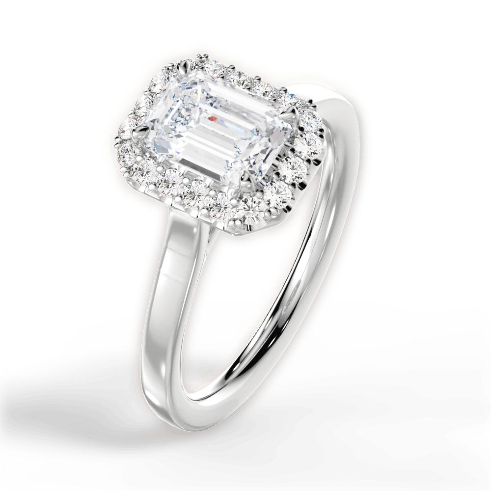 14kt White Gold/18kt White Gold/Platinum/emerald/side