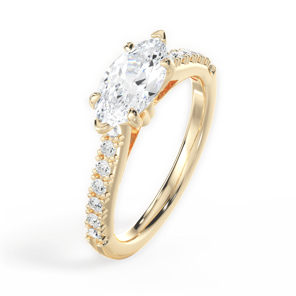 14kt Yellow Gold/18kt Yellow Gold/marquise/side