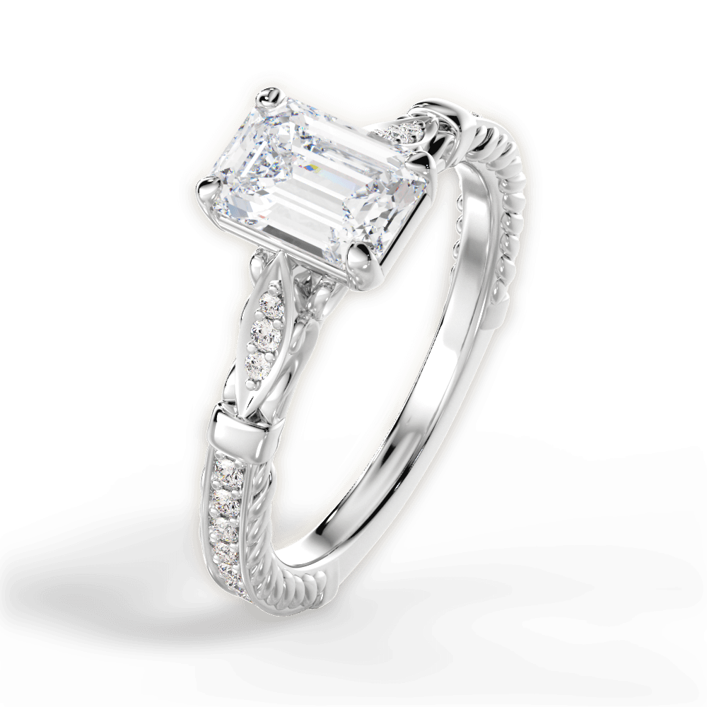 14kt White Gold/18kt White Gold/Platinum/emerald/side