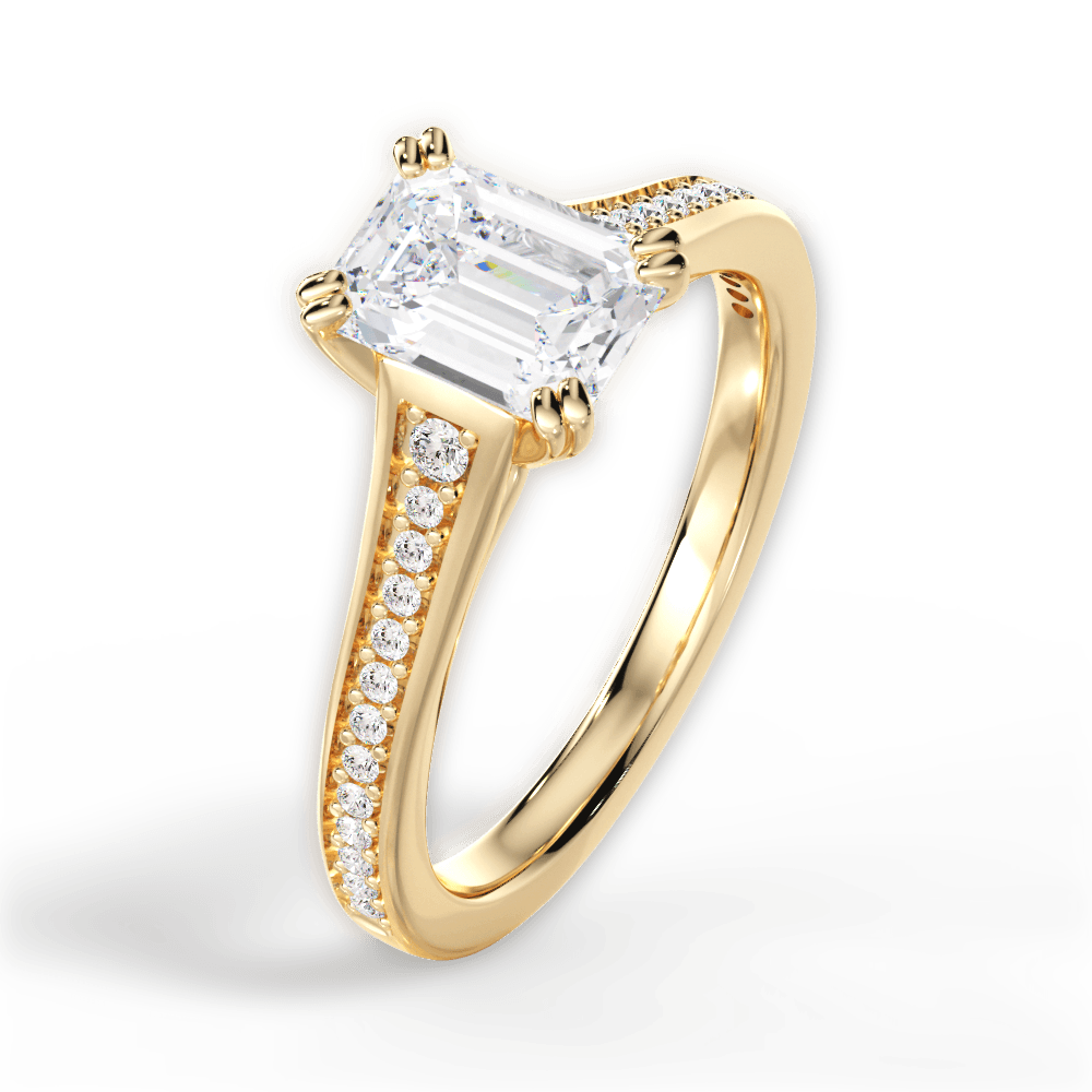 14kt Yellow Gold/18kt Yellow Gold/emerald/side