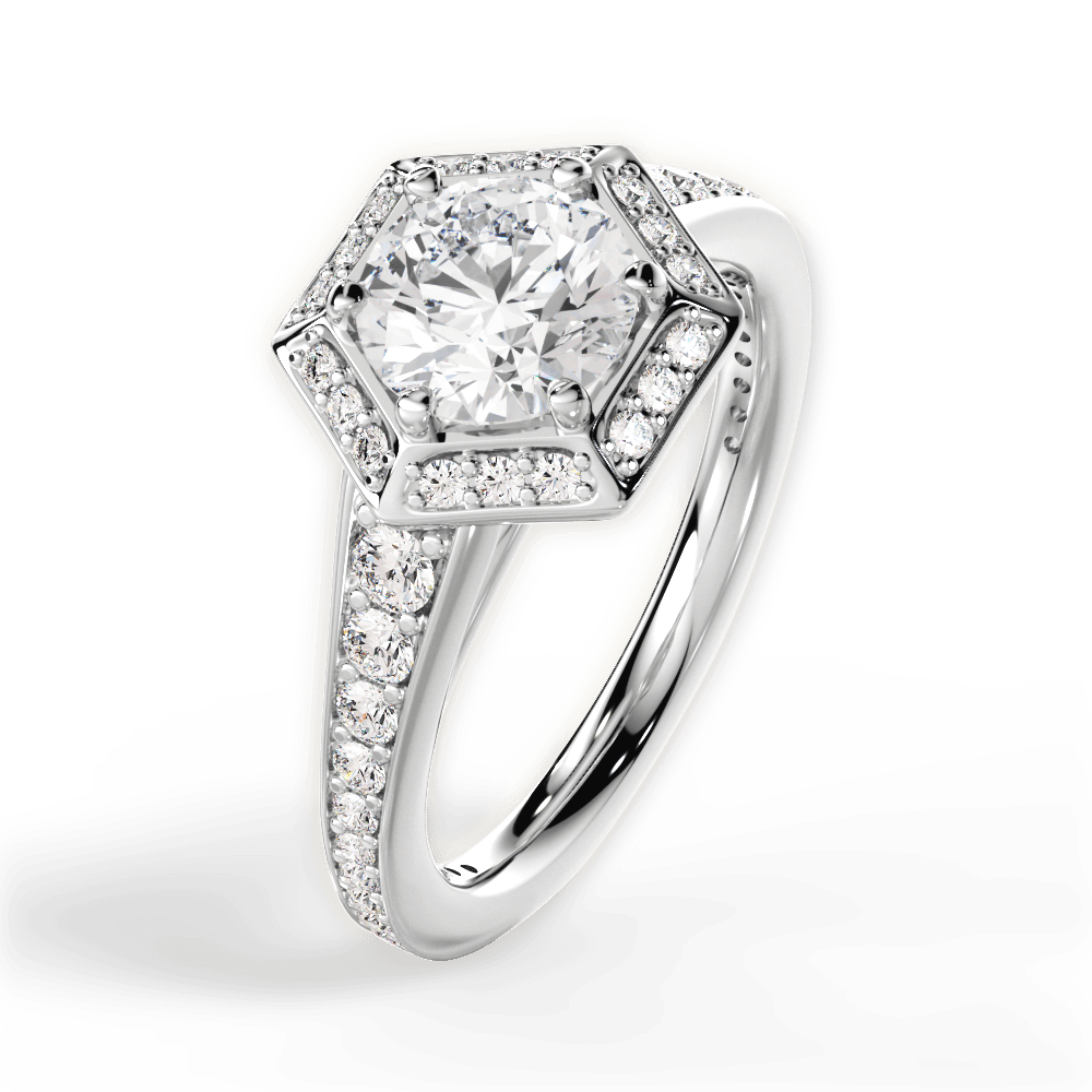 14kt White Gold/18kt White Gold/Platinum/round/side