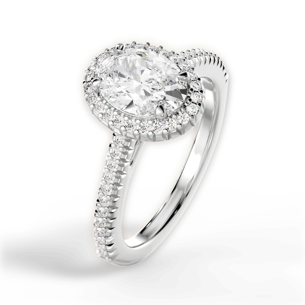 14kt White Gold/18kt White Gold/Platinum/oval/side