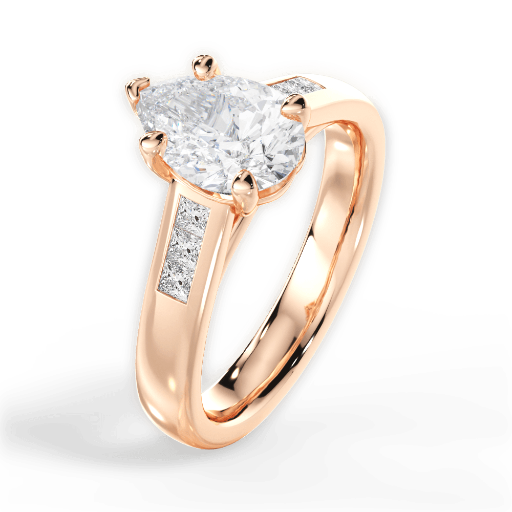 14kt Rose Gold/18kt Rose Gold/pear/side