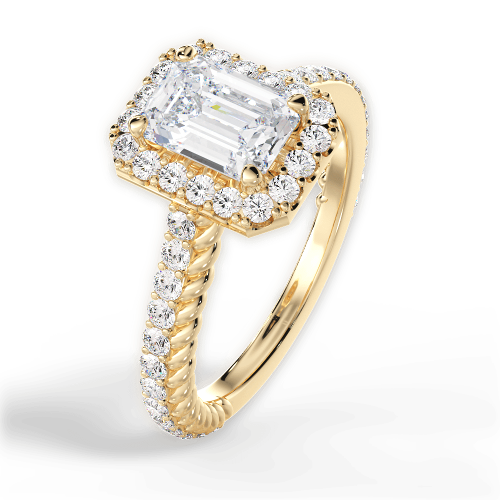 14kt Yellow Gold/18kt Yellow Gold/emerald/side