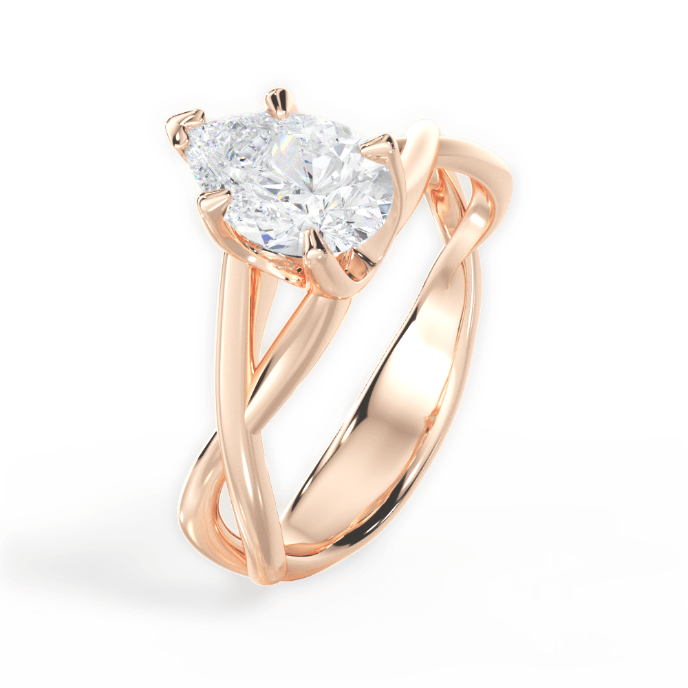 14kt Rose Gold/18kt Rose Gold/pear/side