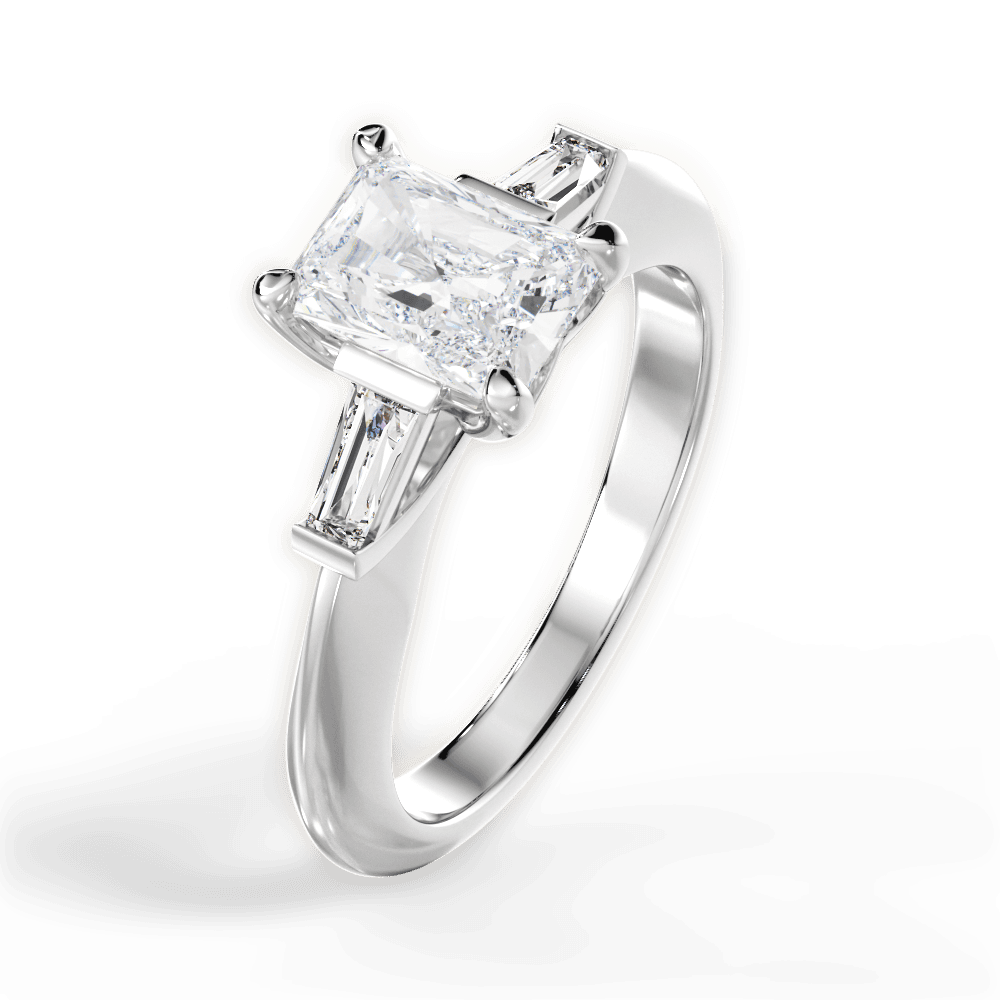14kt White Gold/18kt White Gold/Platinum/radiant/side