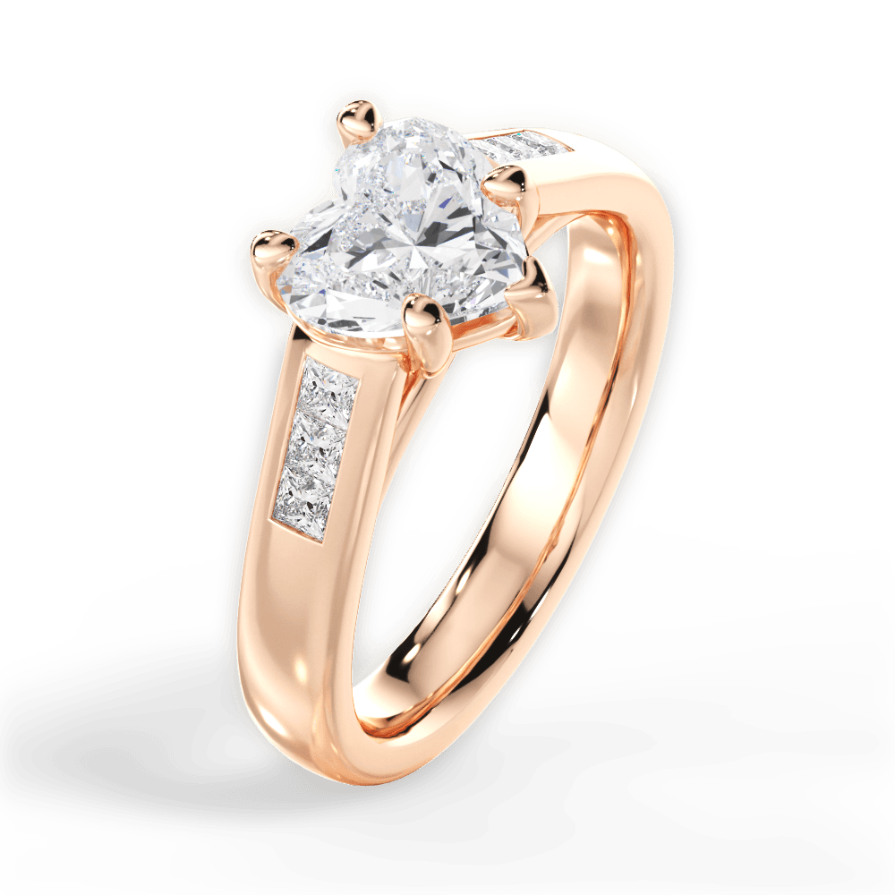 14kt Rose Gold/18kt Rose Gold/heart/side