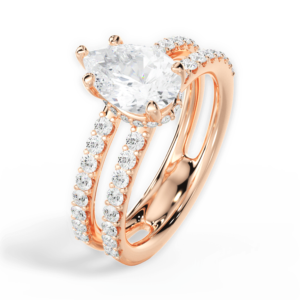 14kt Rose Gold/18kt Rose Gold/pear/side