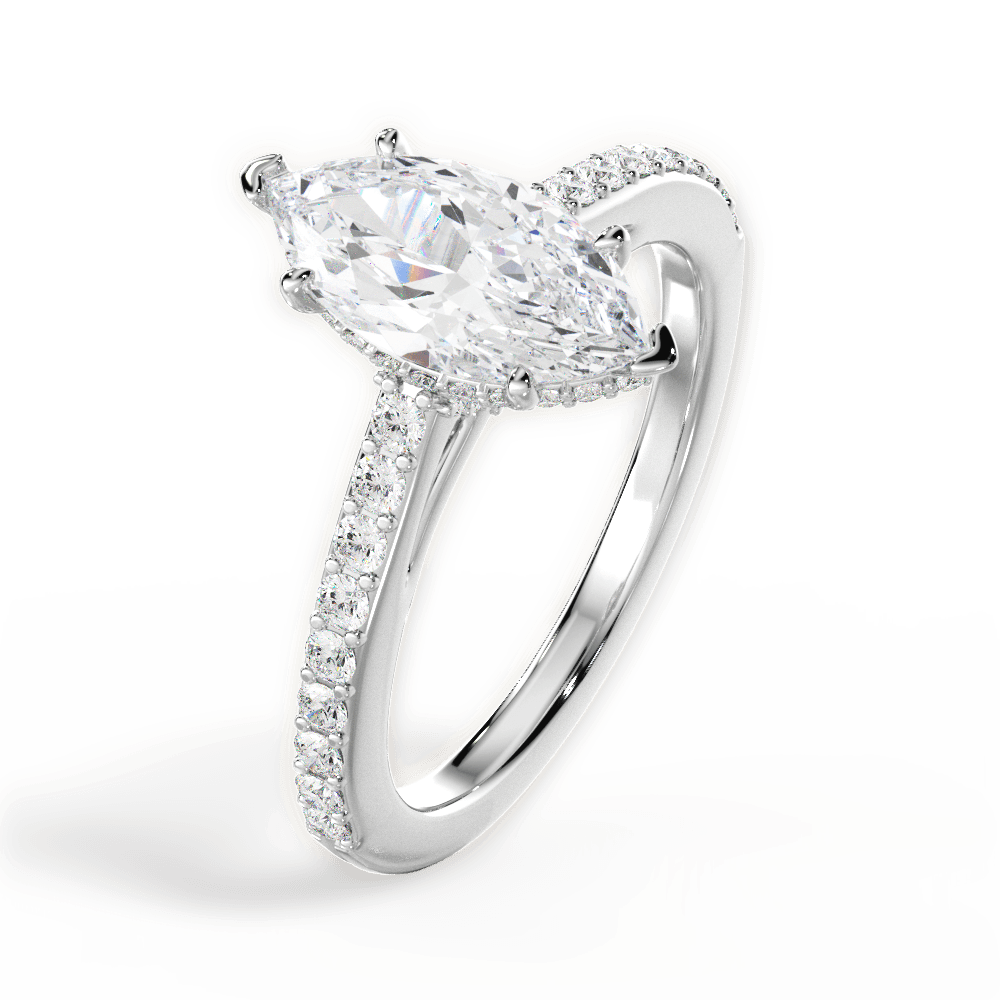 14kt White Gold/18kt White Gold/Platinum/marquise/side